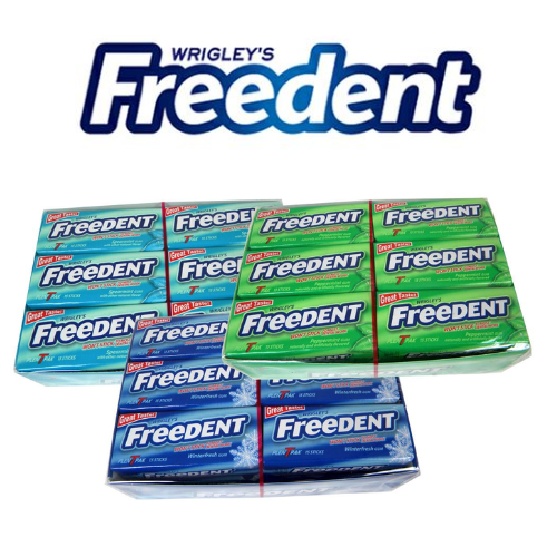 Wrigley's Freedent, Spearmint Chewing Gum, 5 Piece Packs, 8 Count