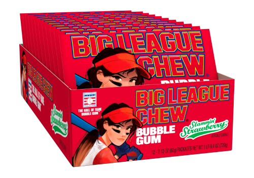 Big League Chew Slammin Strawberry 12ct Box