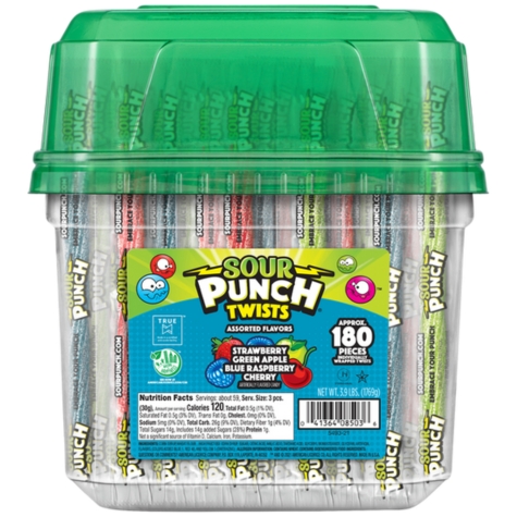 Sour Punch Twists Assorted 180ct Tub - Candy Retailer Sour Punch Twists Assorted ct Tub