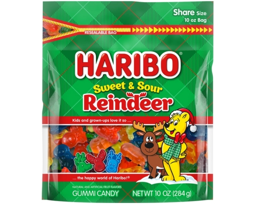 Haribo Holiday Sweet and Sour Reindeer - Candy Retailer Haribo Holiday Sweet and Sour Reindeer