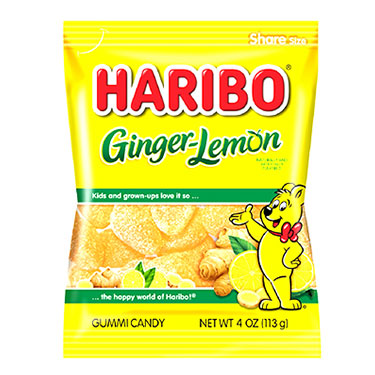 Haribo Ginger Lemon 4oz Bag 12ct Box