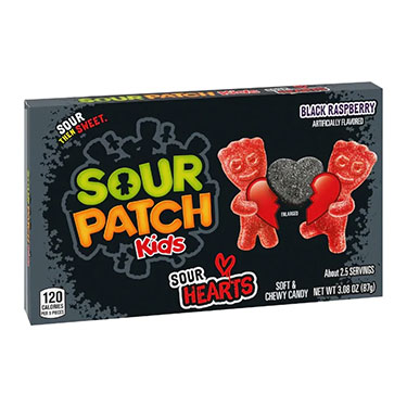 Sour Patch Kids Valentine Sour Hearts 3.08oz Theather Box Expires July 17th 2025