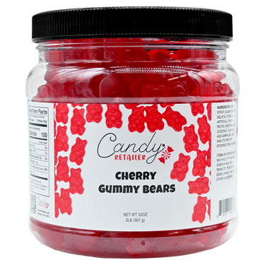 Candy Retailer Gummy Bears Cherry 32oz Jar