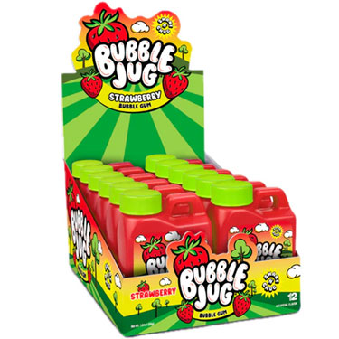 Bubble Jug Strawberry Bubble Gum 1.94oz Jug 12 ct Box