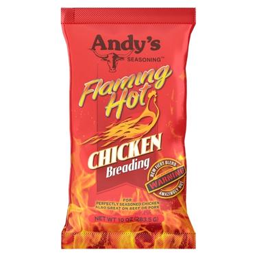 Andys Seasoning Flamin Hot Chicken Breading 10oz Bag