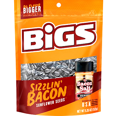 Bigs Sunflower Seeds Sizzlin Bacon 5.3oz Bag
