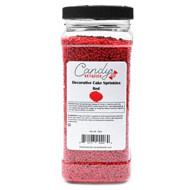 Candy Retailer Decorative Cake Sprinkles Red 16oz