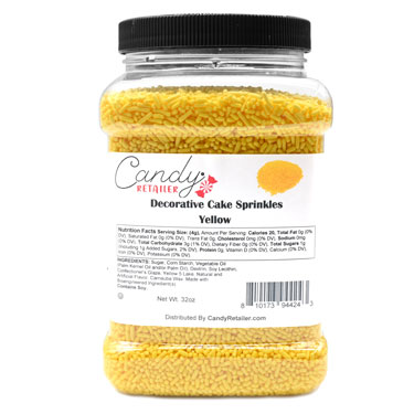 Candy Retailer Decorative Cake Sprinkles Yellow 32oz