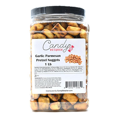 Candy Retailer Garlic Parmesan Pretzel Nuggets 1 Lb Jar