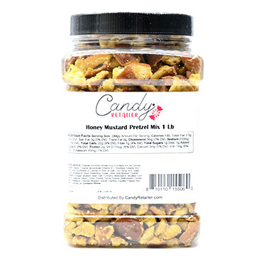 Candy Retailer Honey Mustard Pretzel Pieces 1 Lb Jar