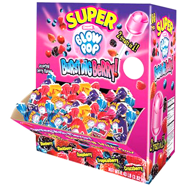Charms Super Blow Pop Bursting Berry 100ct Box