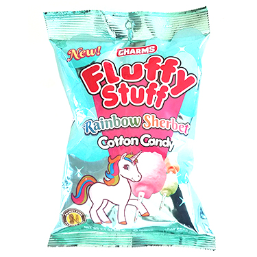 Charms Fluffy Stuff Rainbow Sherbert Cotton Candy 2.1oz Bag