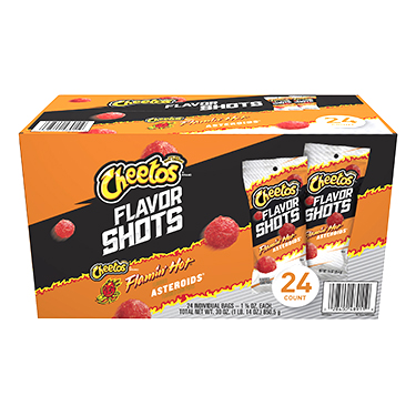 Cheetos Flavor Shots Flamin Hot Asteroids 24ct Box