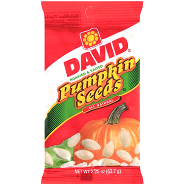 David Pumpkin Seeds Roasted Salted 2.25oz Bag