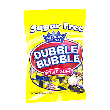 Dubble Bubble Sugar Free Bubble Gum 3.25 oz Bag