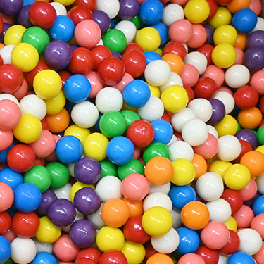 White 1-Inch Gumballs: 2LB Bag