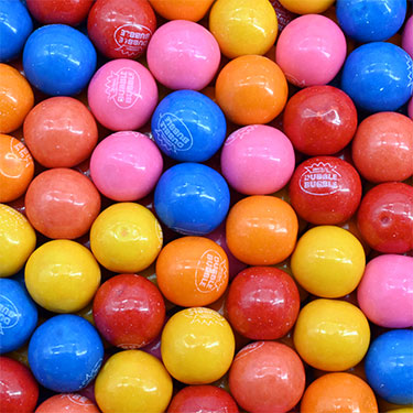 Dubble Bubble Three Quarter Inch Rainbow of Flavors Gumballs 1 Lb