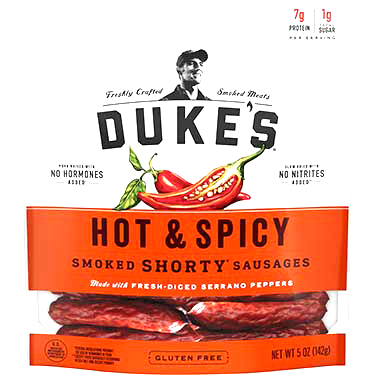 Dukes Shorty Hot n Spicy Sausages 5oz Bag