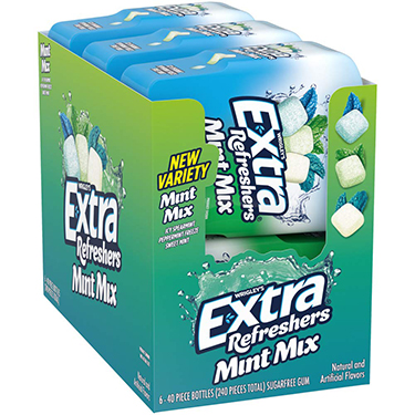 Extra Mint Mix Refreshers Sugar Free Gum 6ct Box