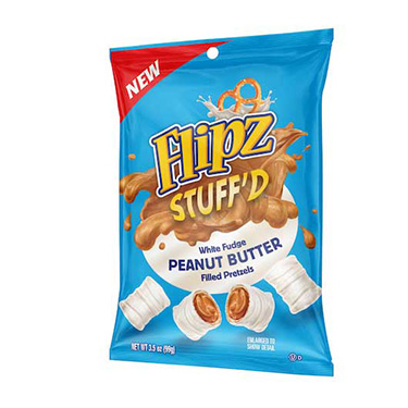 Flipz Stuffd White Fudge Peanut Butter Filled Pretzels 3.5oz Bag