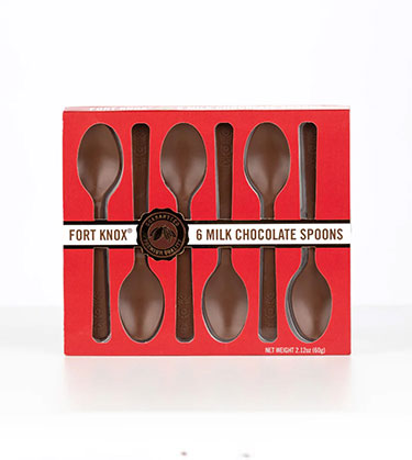 Fort Knox Milk Chocolate Spoons 6ct Box