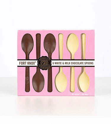 Fort Knox Milk and White Chocolate Spoons 6ct Box