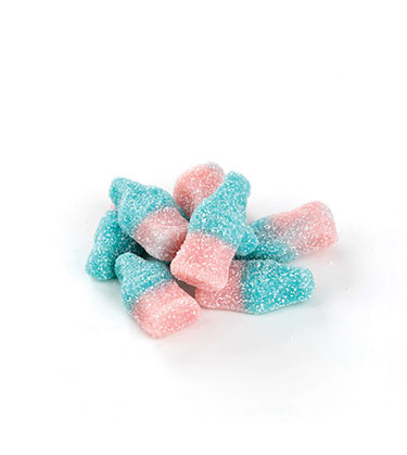 Gustafs Small Sour Bubble Gum Gummi Bottles 1 lb Bag