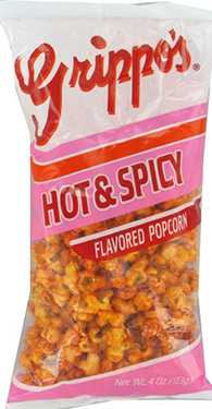 Grippos Hot and Spicy Popcorn 4oz Bags 12ct