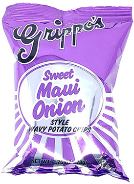 Grippos Sweet Maui Onion Wavy Potato Chips 2.75oz Bags 24ct