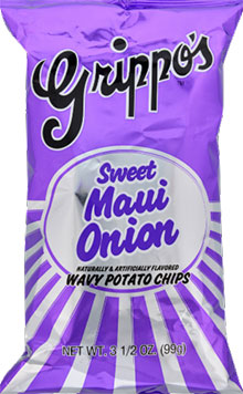 Grippos Sweet Maui Onion Wavy Potato Chips 4.5oz Bags 18ct