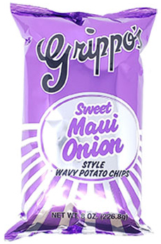 Grippos Sweet Maui Onion Wavy Potato Chips 8oz Bags 12ct