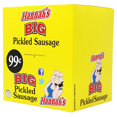 Hannahs Big Pickled Sausage 20ct Box