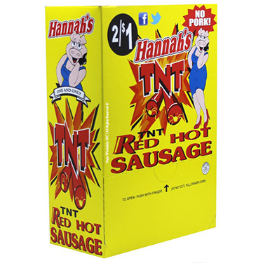 Hannahs TNT Red Hot Sausage No Pork 50ct Box