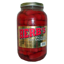 Herbs Pickled Hot Sausage 39ct Gallon Jar