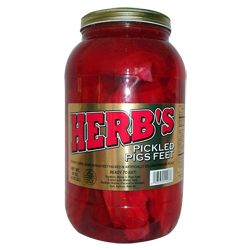 Herbs Pickled Pigs Feet Gallon Jar