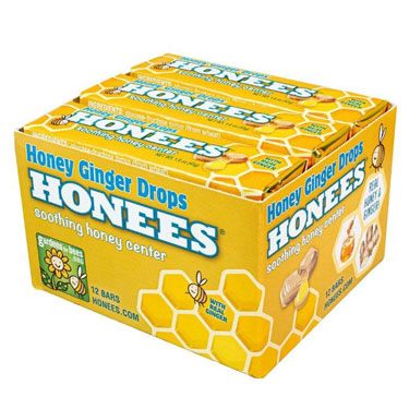 Honees Honey Ginger Filled Drops 12ct Box