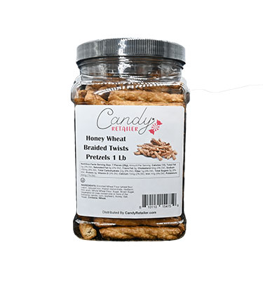Candy Retailer Honey Wheat Braided Twists Pretzels 1 Lb