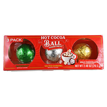 Hot Cocoa Assorted Milk Chocolate Balls 3 pack