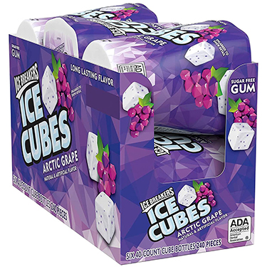 Ice Breakers Ice Cubes Arctic Grape Sugar Free Chewing Gum 6ct Box