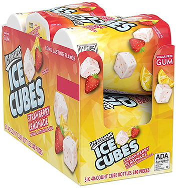 Ice Breakers Ice Cubes Strawberry Lemonade Sugar Free Chewing Gum 6ct Box