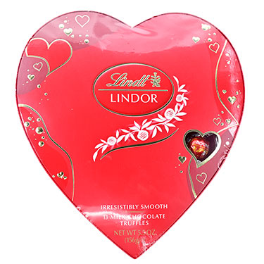 Lindor Valentines Milk Chocolate Candy Truffle 13ct Heart Box