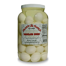 Matt and Dana Pickled Eggs White Gallon Jar