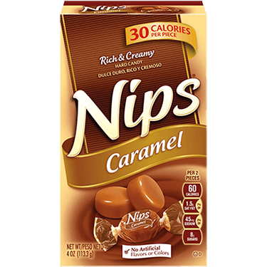 Brachs Nips Caramel Hard Candy 4oz Box