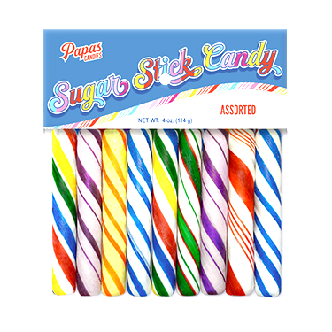 Papas Assorted Sugar Sticks 4oz Bag