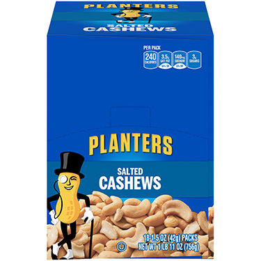 Planters Salted Cashews 18ct Box