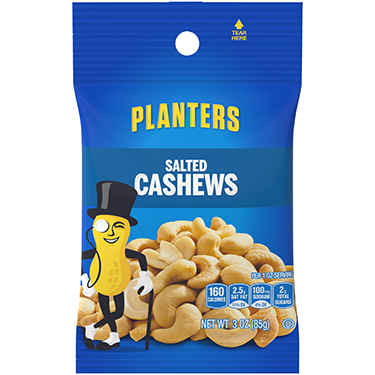 Planters Salted Cashews 3oz Bag