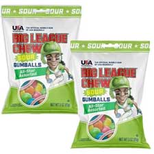 Big League Chew Sour Gumballs Assorted 3oz Bag 2 pack