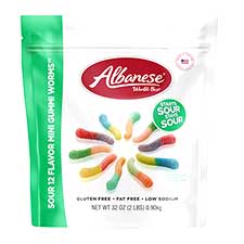 Albanese Sour 12 Flavor Gummi Worms Mini 2lb Bag