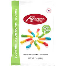 Albanese Sour 12 Flavor Gummi Worms Mini 7oz Bag