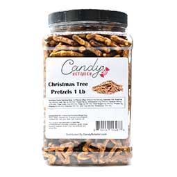 Candy Retailer Christmas Tree Pretzels 1 Lb Jar